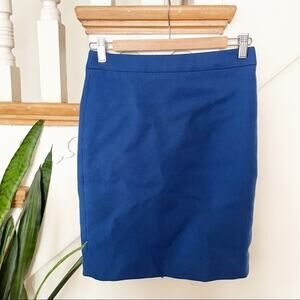 J. Crew No. 2 Wool Pencil Skirt in Royal Blue Size 2 Petite